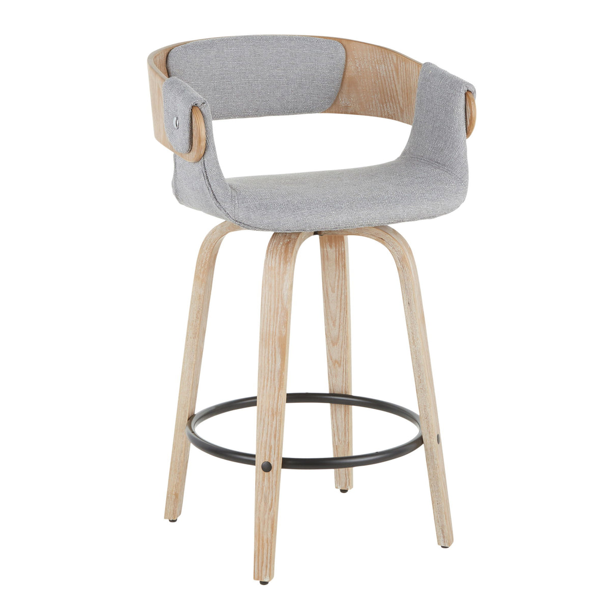Elisa - Farmhouse Counter Stool (Set of 2) - Gray