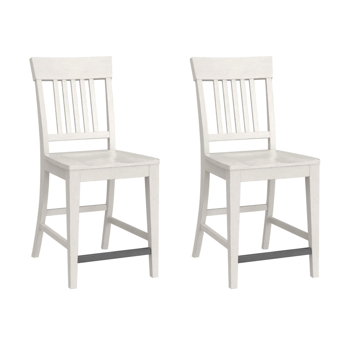 Slat Back Counter Stools (Set of 2) - White