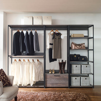 Monica - Walk-In Closet System, Modular Design - Rustic