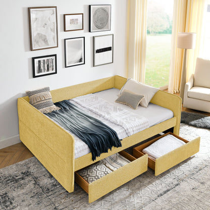 Upholstered Daybed & 2 Drawers