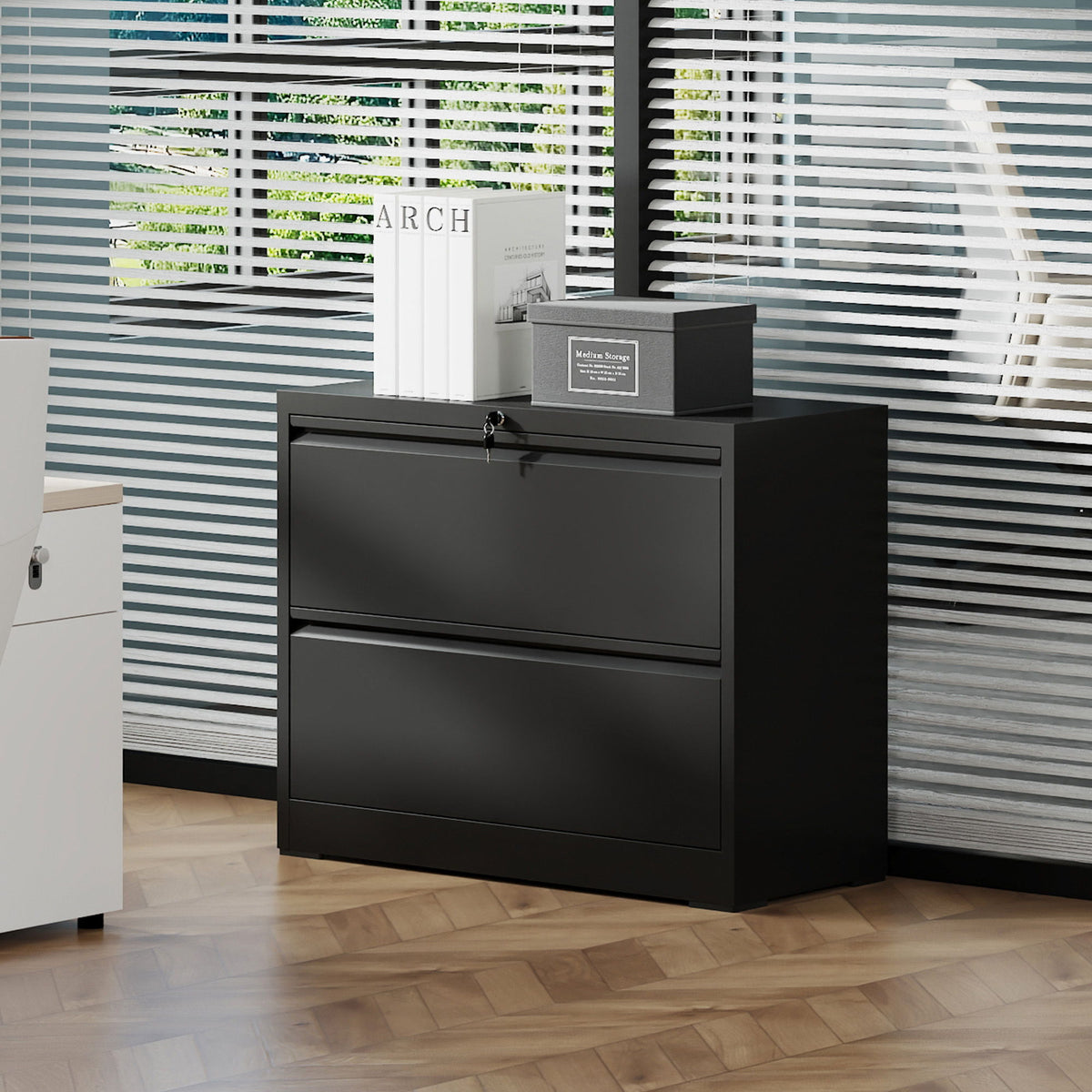 Lateral File Cabinet, Heavy Duty Filing Holds Letter/Legal/A4 Files