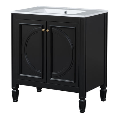 Bathroom Vanity With Sink With 2 Doors And Adjustable Shelf