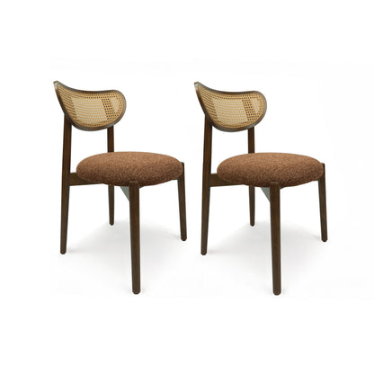 Rattan Side Dining Chairs For Kitchen (Set of 2)