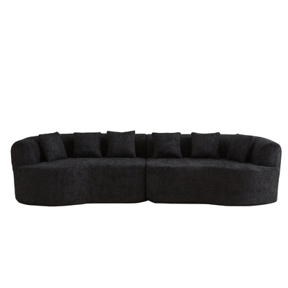 Curved Sectional Sofa With 6 Pillows