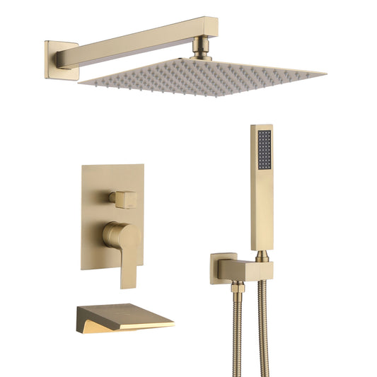 Modern 10" Wall Mounted Rainfall Shower Head System