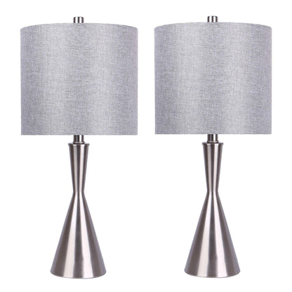 Gemma - Contemporary Table Lamp (Set of 2) - Brushed Nickel