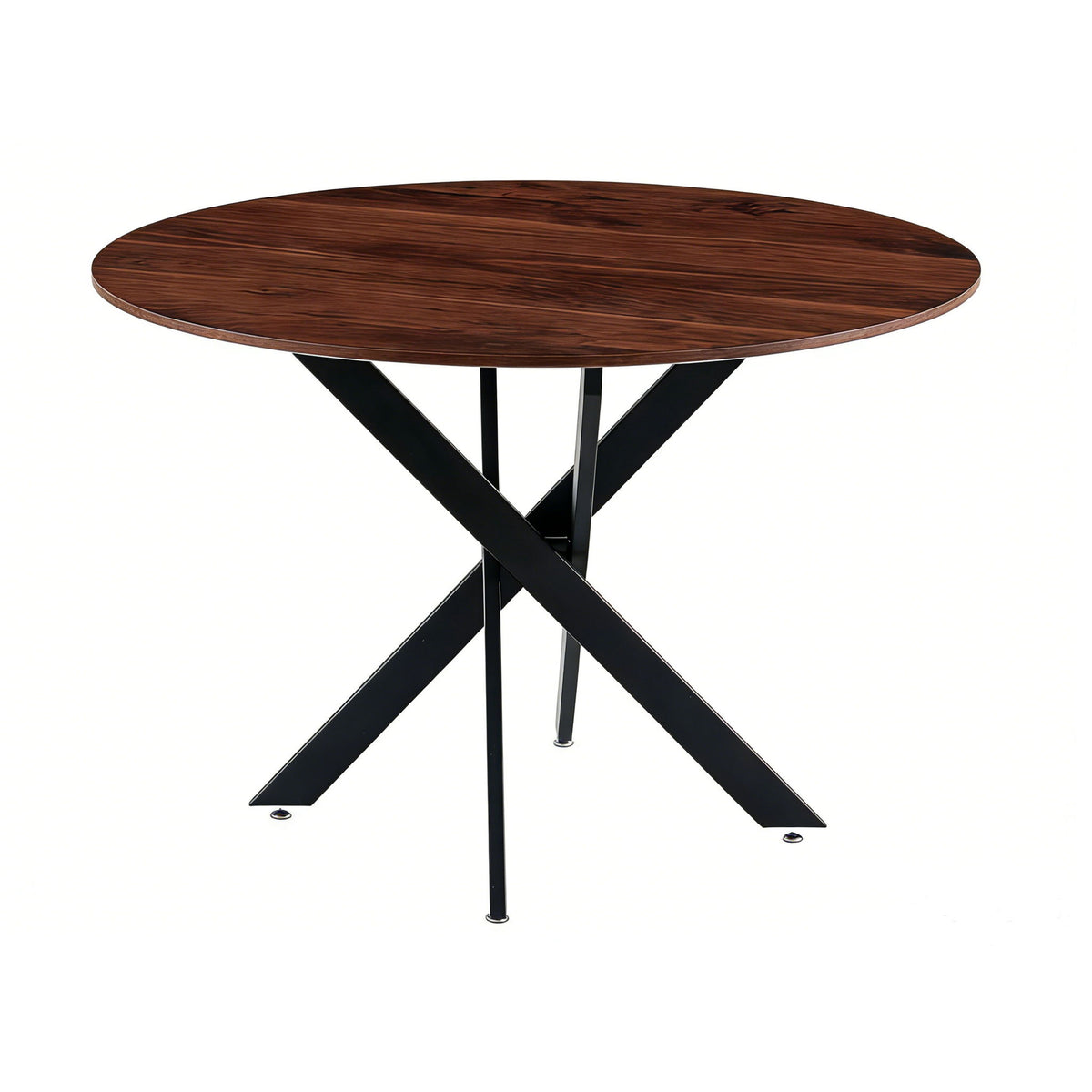Mid-Century Dining Table For 4 - 6 People With Round Table Top, Pedestal Dining Table, End Table Leisure Coffee Table, Cross Leg