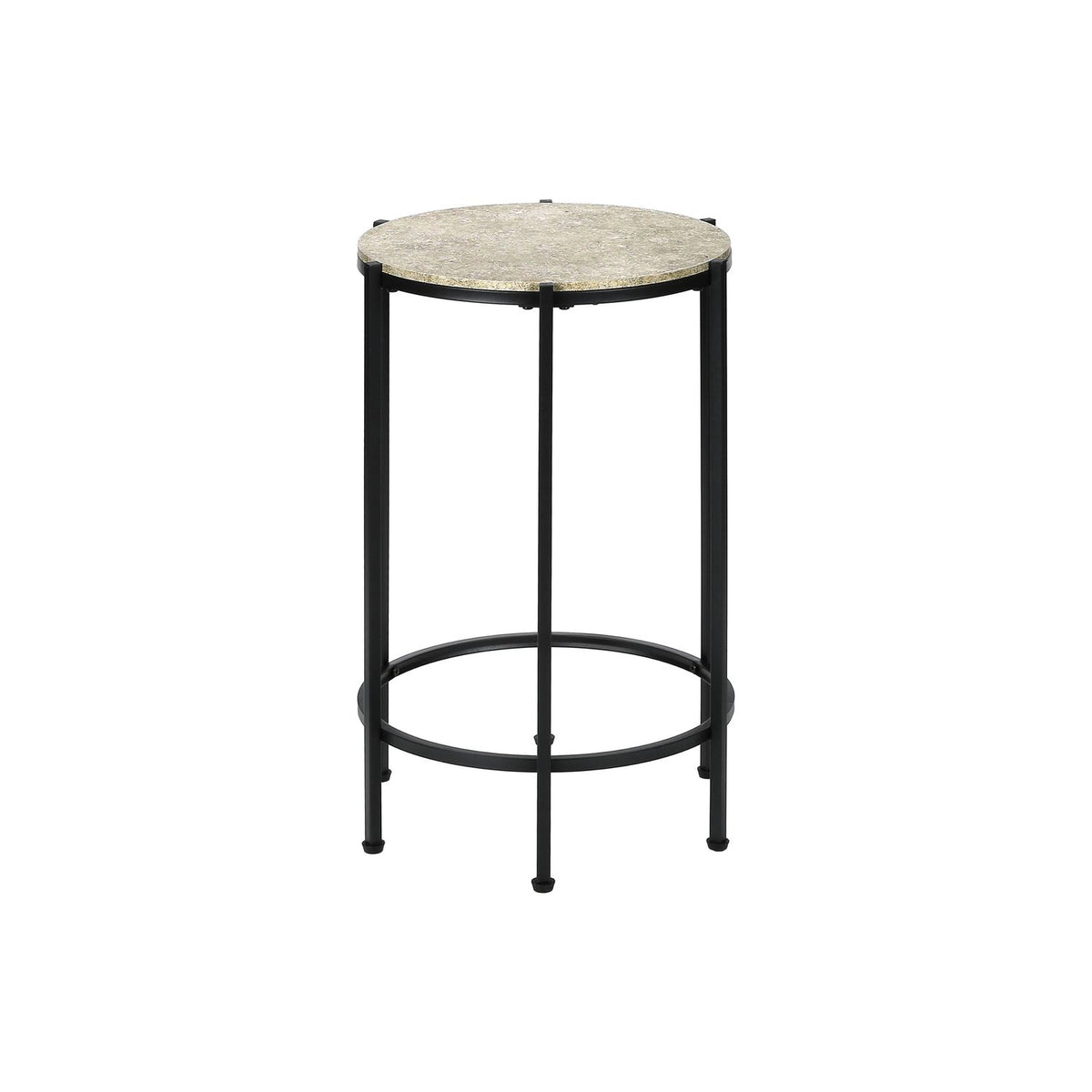 Round Accent Table For Living Room - Black