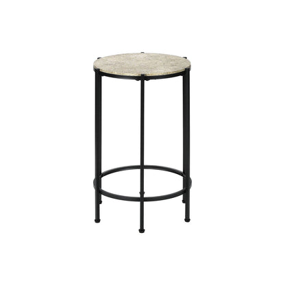 Round Accent Table For Living Room - Black