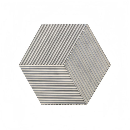 Hexagon Natural Stone Marble Tile, 3D Fluted (Set of 12)