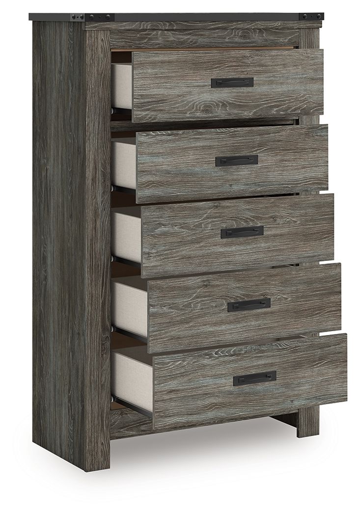 Frandern - Five Drawer Chest - Gray