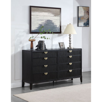 Mason - 8 Drawer Dresser With Fluted Design - Black