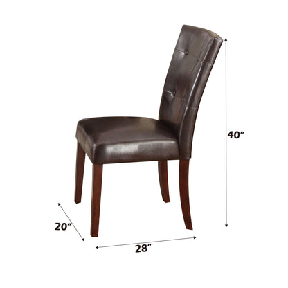 Britney - Synthetic Leather Side Chair (Set of 2) - Brown / Walnut