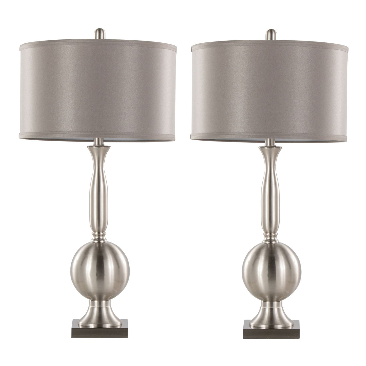 Joan - Contemporary Table Lamp (Set of 2) - Brushed Nickel