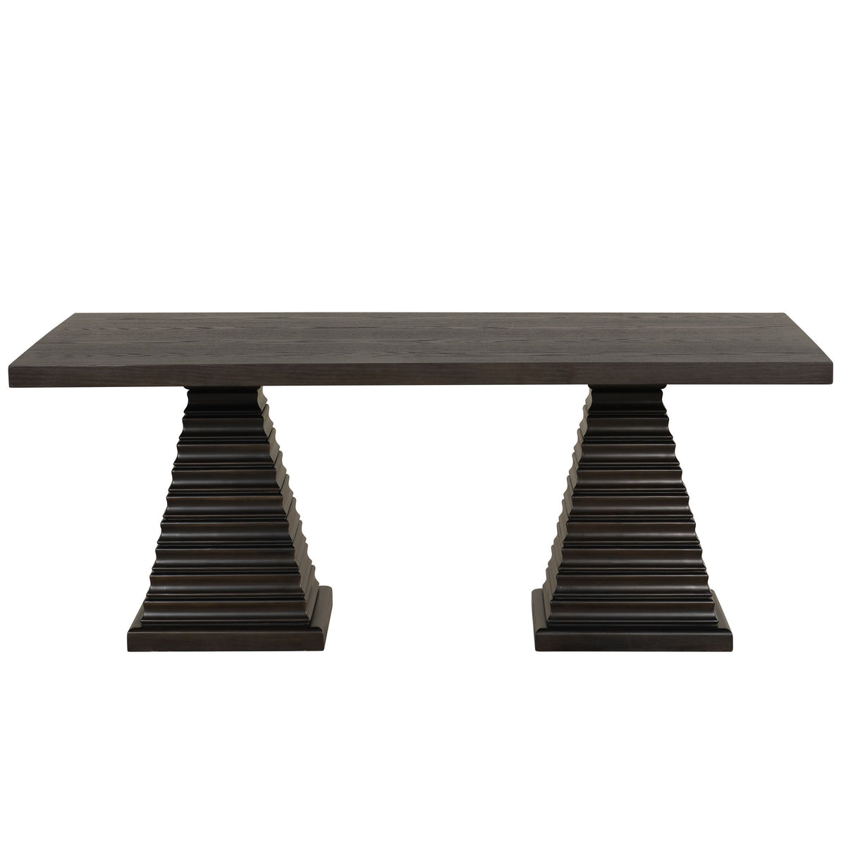 Plateau - 78" Rectangle Dining Table - Top & Base - Rustic Espresso