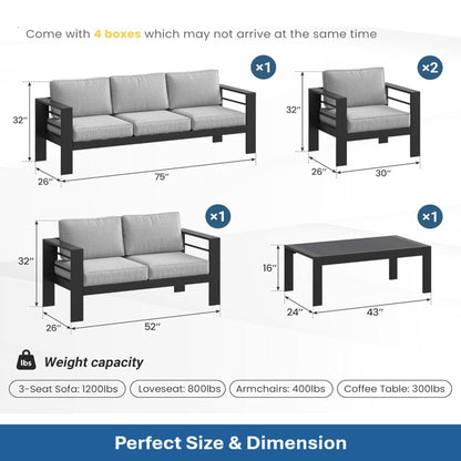 Outdoor Patio Set, All-Weather With Thick Cushions