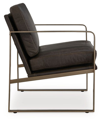 Bradett - Accent Chair - Dark Brown / Gold Finish