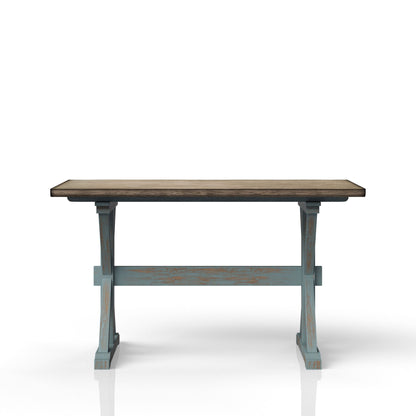 X Based Counter Height Dining Table - Aqua Blue