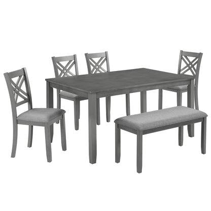 Kitchen Dining Set, Rectangular Dining Table & Upholstered Chairs