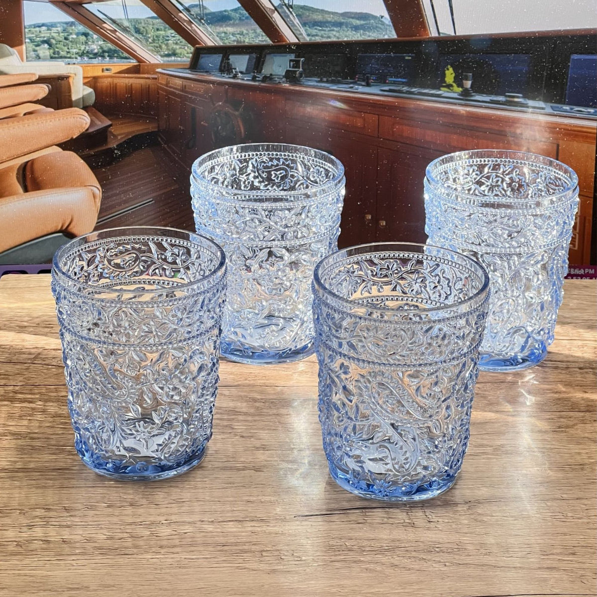 Paisley Acrylic Glasses Drinking (Set of 4)
