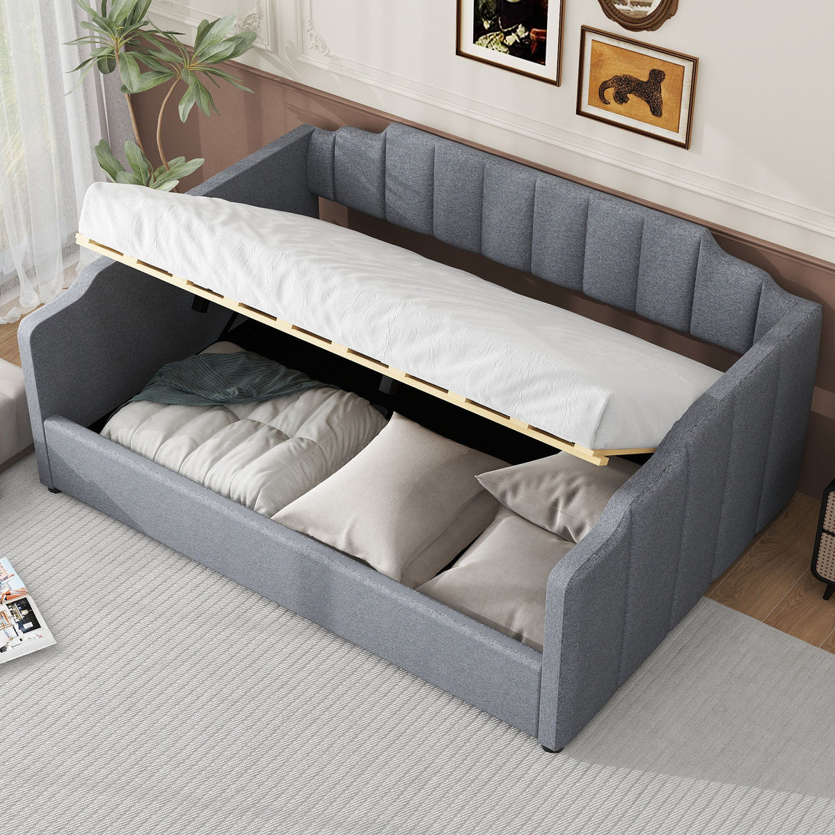 Modern Upholstered Daybed With Underneath Storage