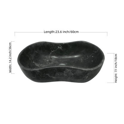 Vessel Sink, Wavy Shape Basin, Vanity Bowl - Dark Gray