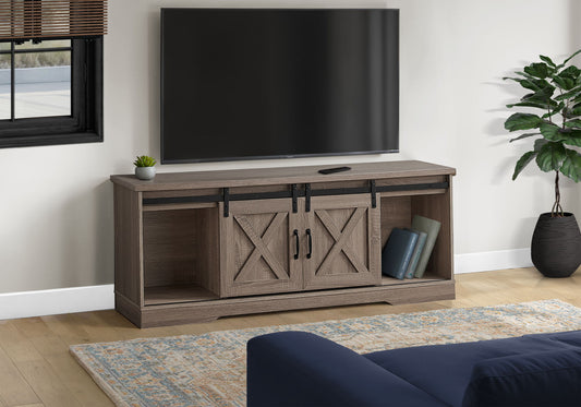 TV Stand, Console, Media Entertainment Center, Storage Cabinet, Transitional - Taupe