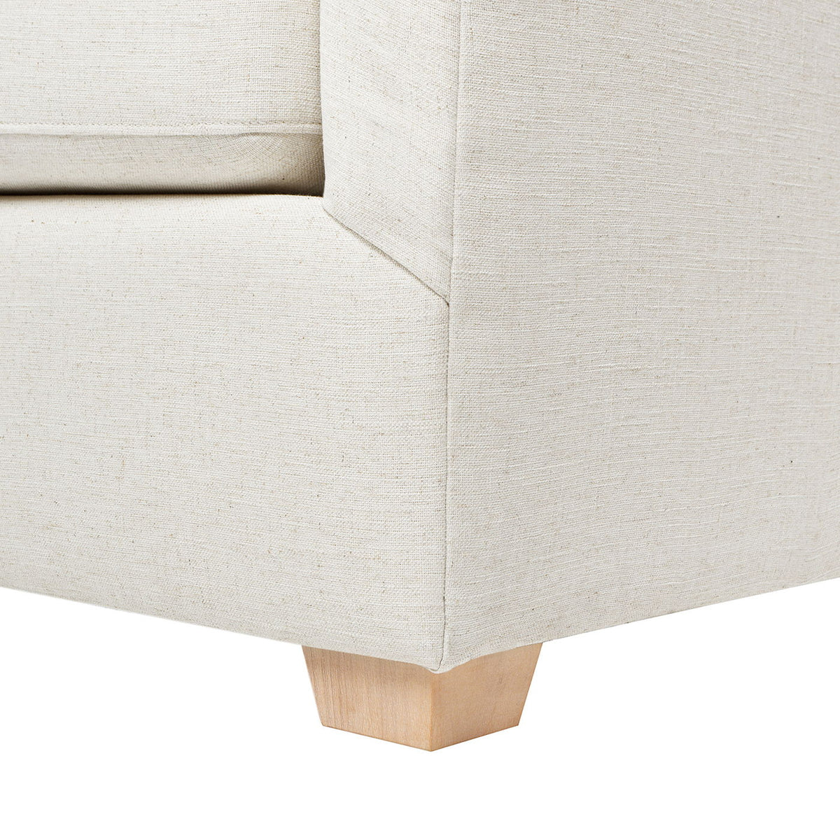 Ada - Flared Arm Contemporary Sofa With Lumbar Pillows - Flax White