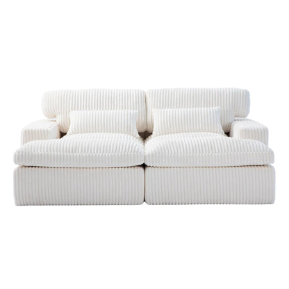 Double Chaise Lounge Chair, Oversized Upholstered Sleeper Cloud Couch