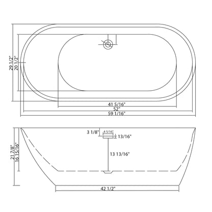 Glossy Freestanding Bathtub With Pop Up Drain