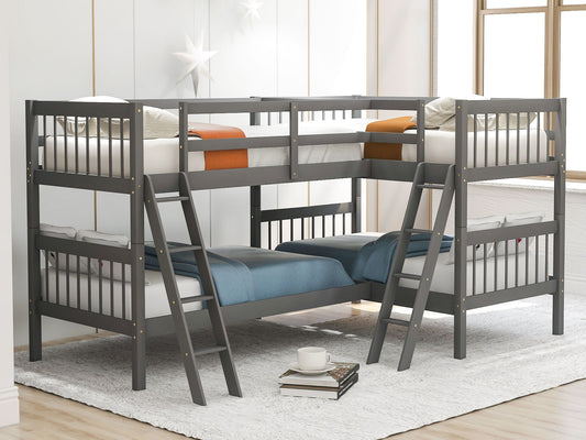 L Shaped Bunk Bed With Ladder