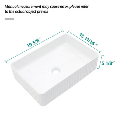 Modern Ceramic Rectangular Vessel Bathroom Sink