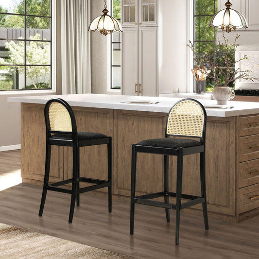 Panama - Curved Back Cane Bar Stool (Set of 2)