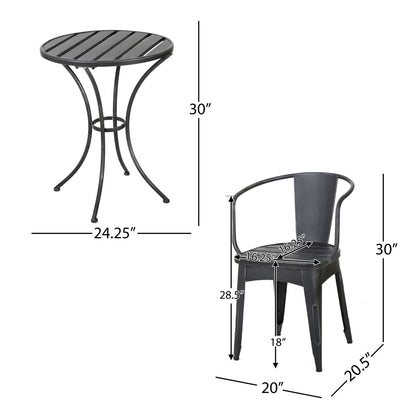 Yearn - 3 Piece Bistro Set With Table And 2 Chairs - Black