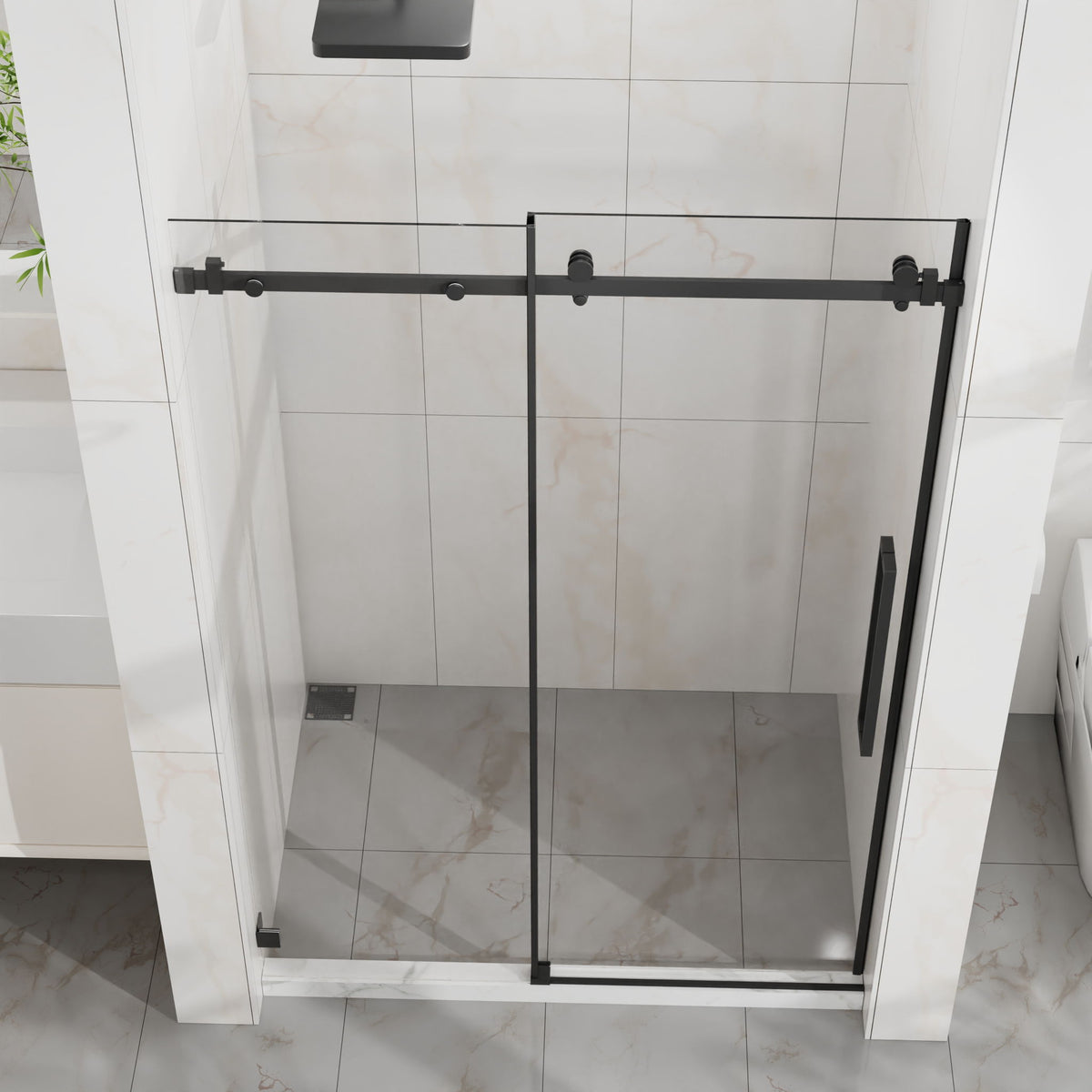 Frameless Tub Sliding Shower Door With Easy Clean Coating