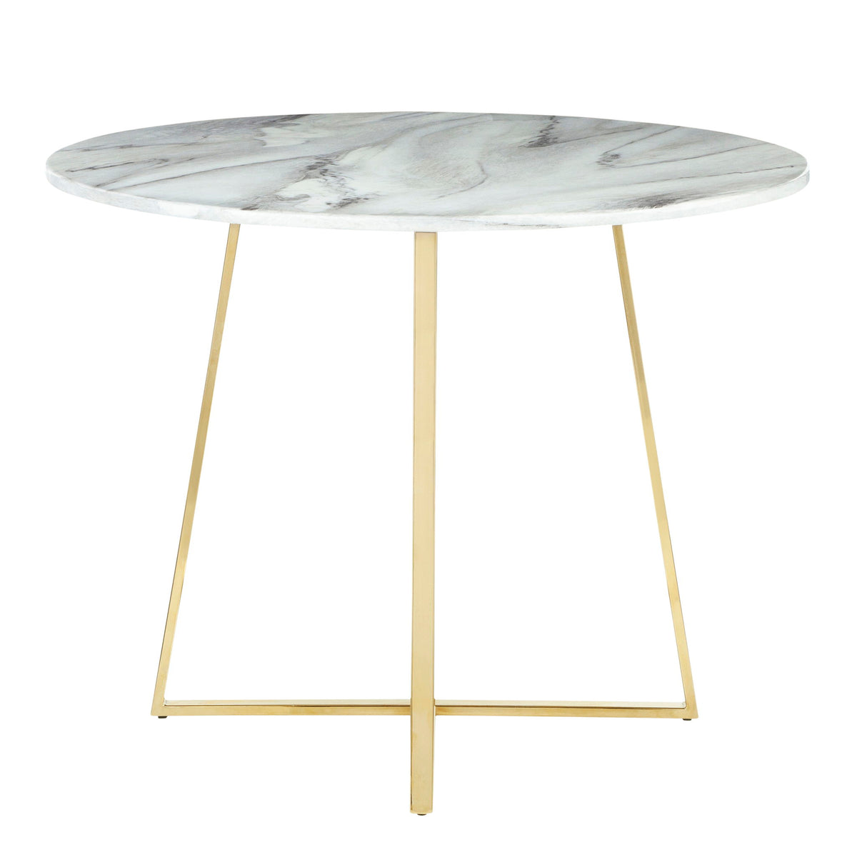 Cosmo - Contemporary / Glam Dining Table - Gold / White