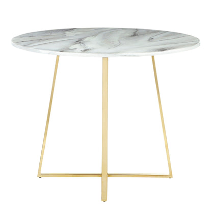 Cosmo - Contemporary / Glam Dining Table - Gold / White