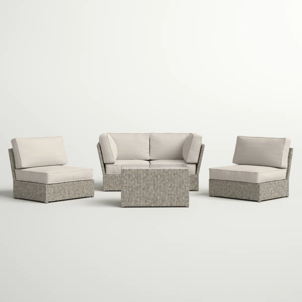 Stylish Modular Wicker Patio Seating Group