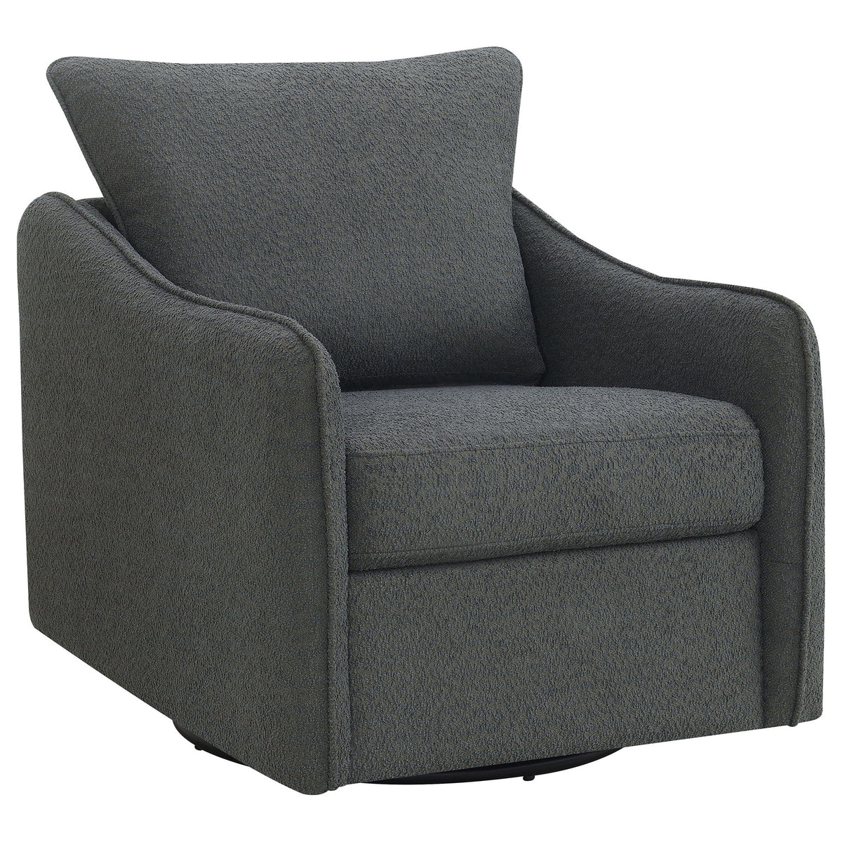 Nikko - Upholstered Swivel Chair - Charcoal