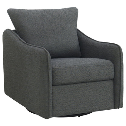 Nikko - Upholstered Swivel Chair - Charcoal