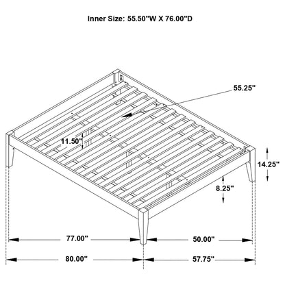 Sophie - Full Platform Bed With Tapered Legs - White