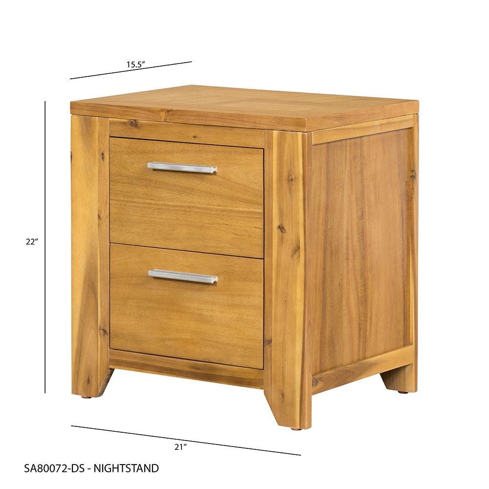 Nightstand - Natural Wood / Brown