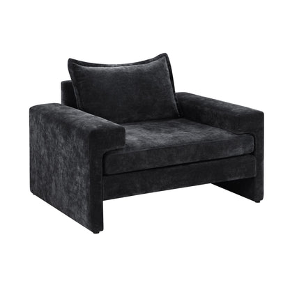 Upholstered Accent Chair With Wide Armrests And Ergonomic Back Support