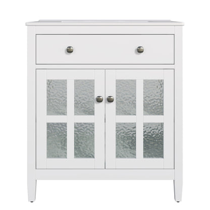Bathroom Vanity With Ceramic Sink, Adjustable Shelf & Tip Out Tray