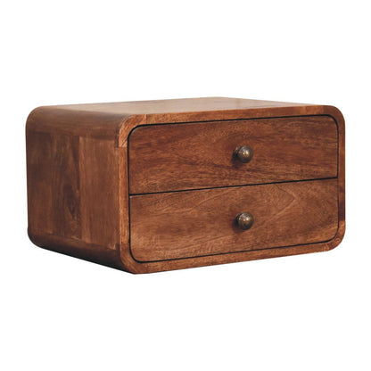 Curved Wall Mounted Bedside Nightstand