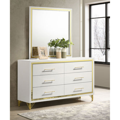 Malcolm - 6 Drawer Dresser With Mirror - White