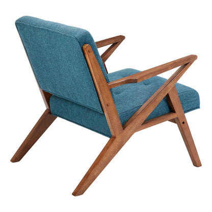 Lounge Chair With Tufted Upholstery And Solid Frame