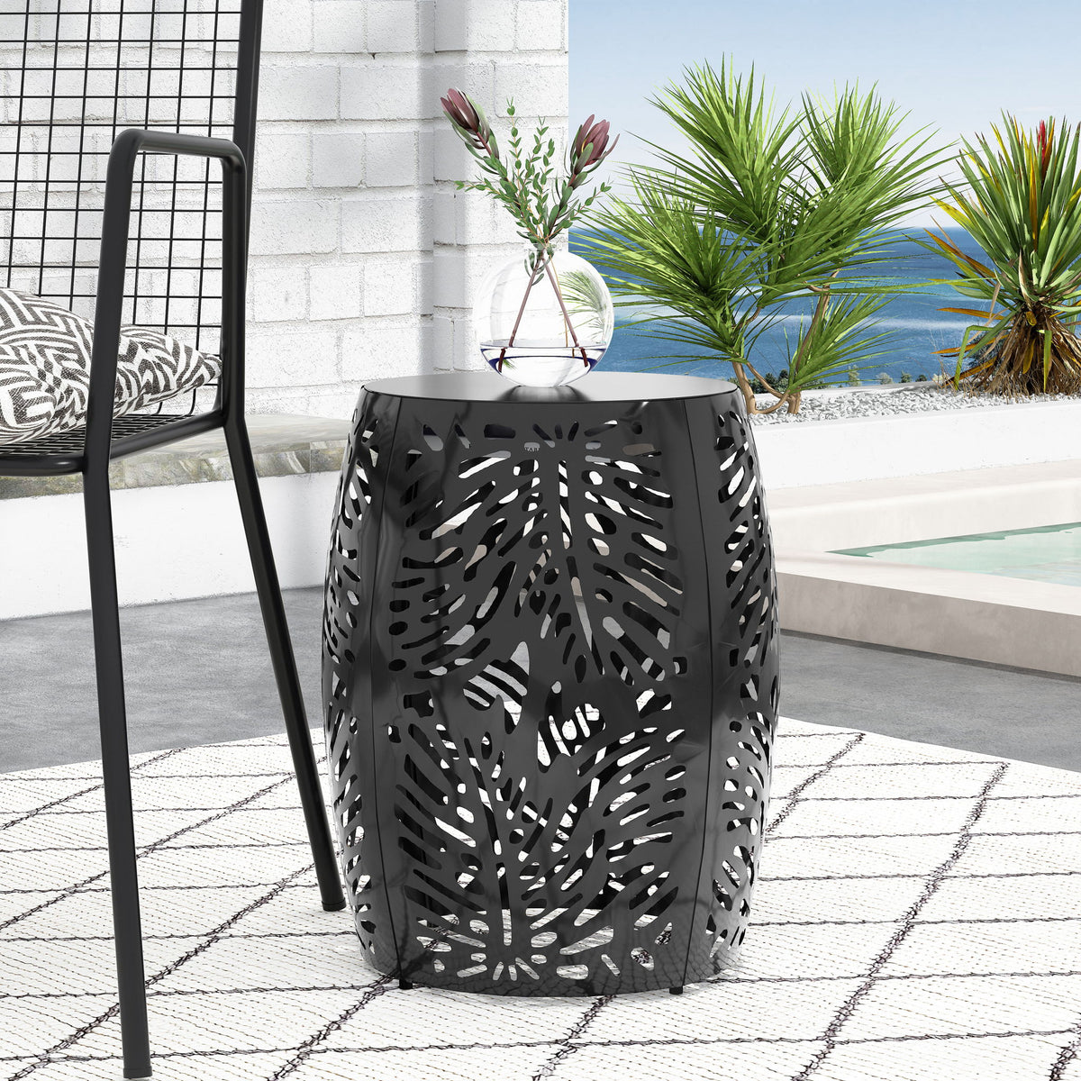 Modern Design Metal End Table, Large
