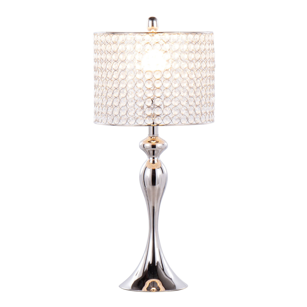 Ashland - Contemporary Table Lamp Round Clear Crystal Beads (Set of 2) - Nickel