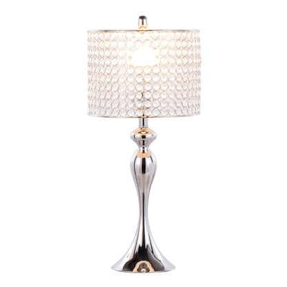 Ashland - Contemporary Table Lamp Round Clear Crystal Beads (Set of 2) - Nickel